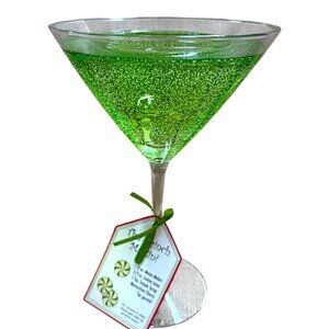 PartyLite Retired Grinch Green Martini Glass Tealight Holder Christmas Bar Décor